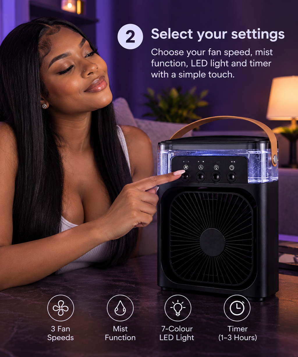 ZUVIA™ BreezeBlitz Cooling Mister & Fan