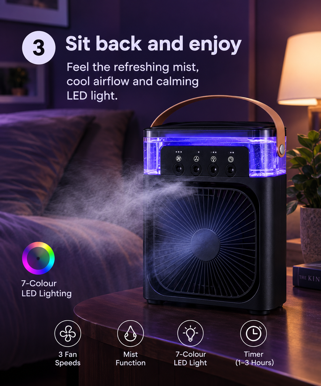 ZUVIA™ BreezeBlitz Cooling Mister & Fan