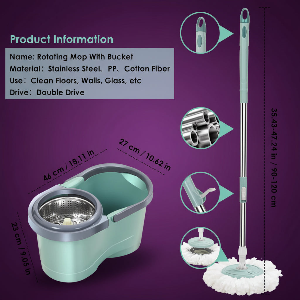 ZUVIA™ Magic 360° Spin Mop & Bucket